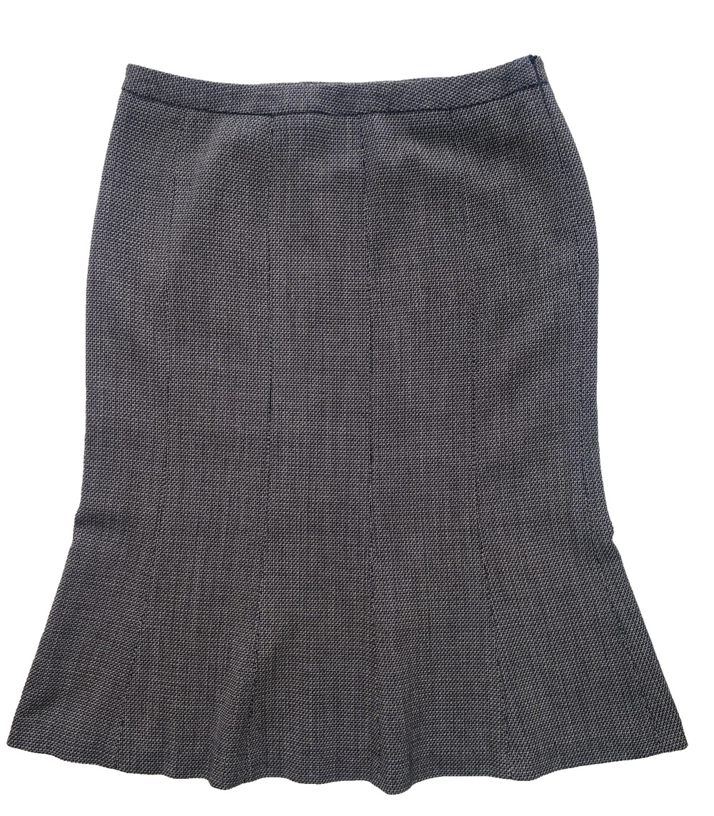 Max Mara Skirt Womens 10 Black & Tan Knee Length Wool Academia Designer Luxury
